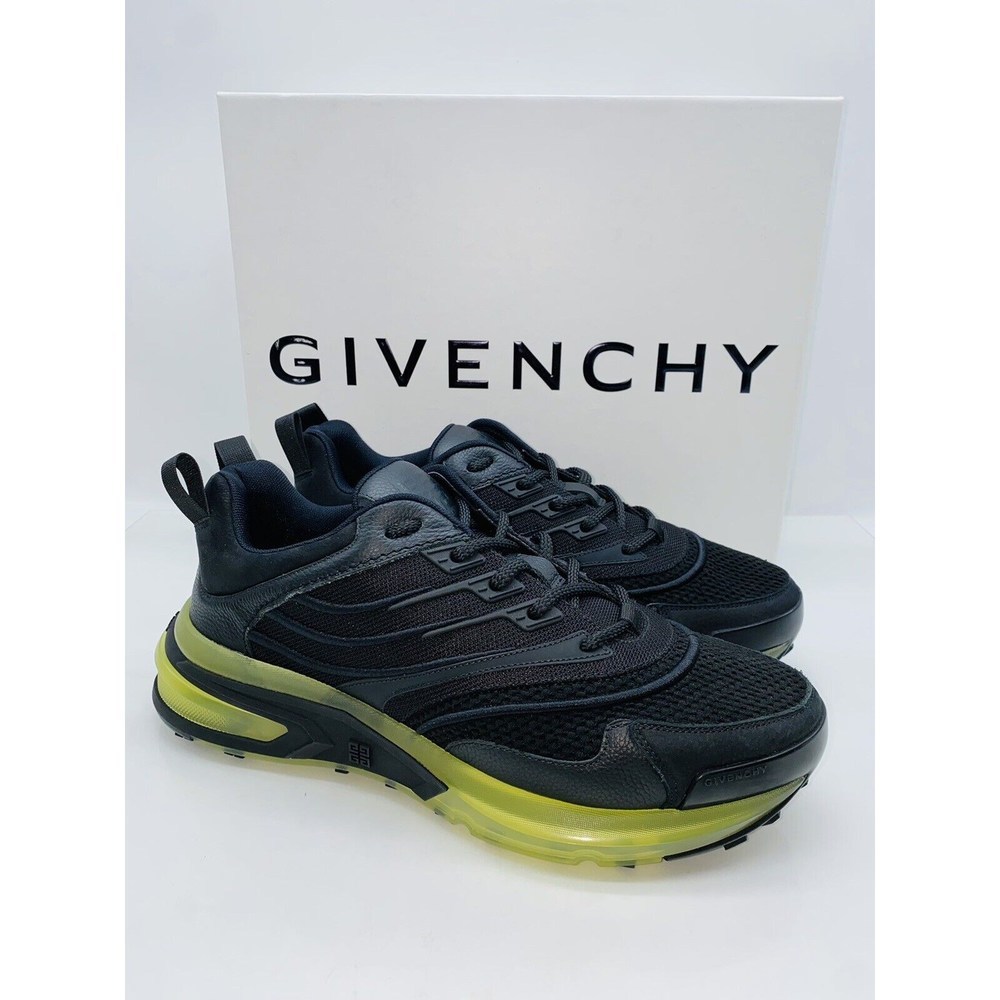 GIVENCHY Men's GIV 1 Leather and Mesh Sneakers Black EUR 43.5 / US 10.5 - Picture 2 of 11